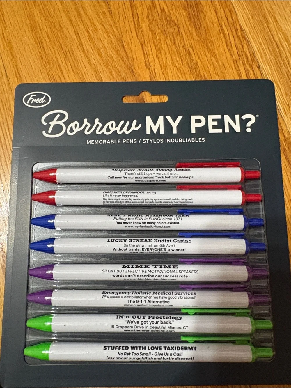 New Fred Borrow My Pen? Pack of Hilarious Pens